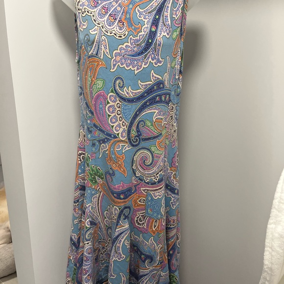 Paisley blue pink Ralph Lauren Dress. - Picture 3 of 9